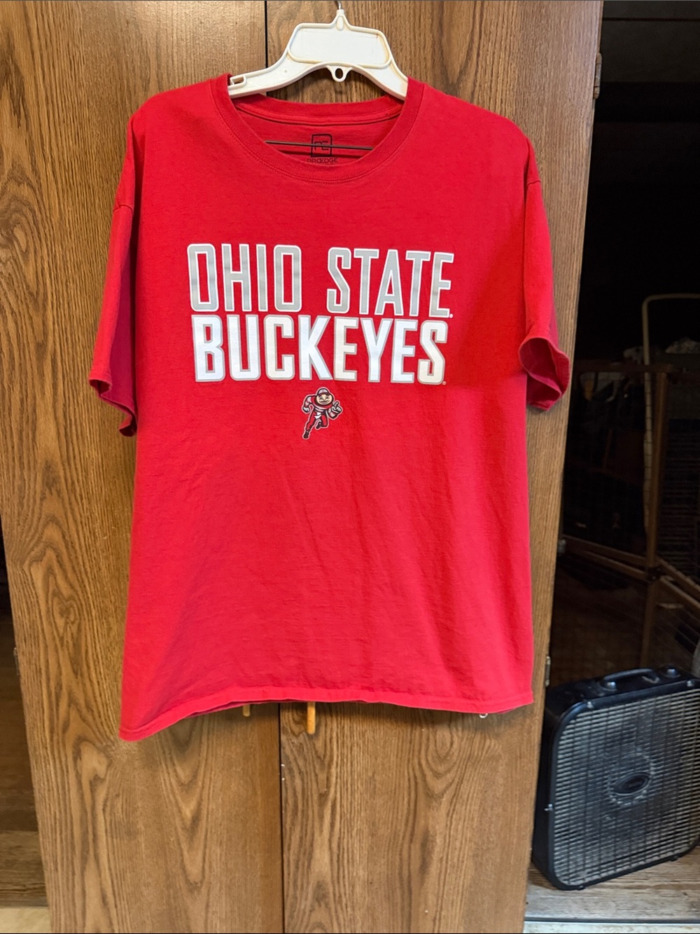 Champion Red Ohio State pBuckeyes Tee with White Lettering